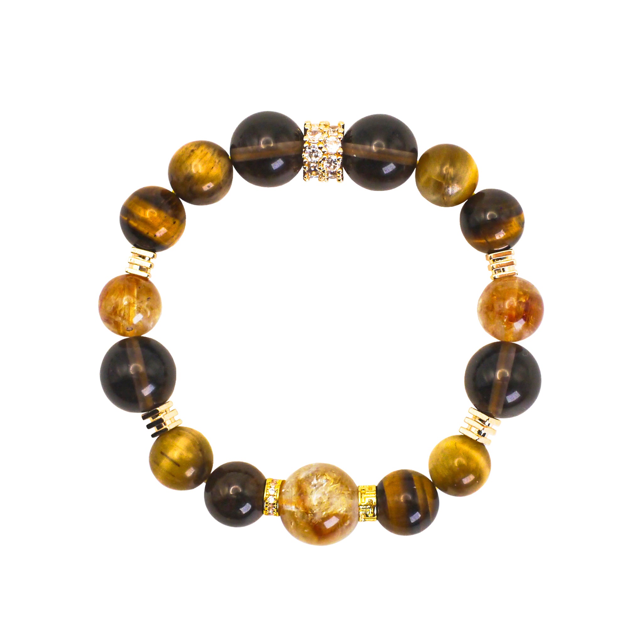 CourageWithin Tiger’s Eye & Clear Quartz Crystal Bracelet