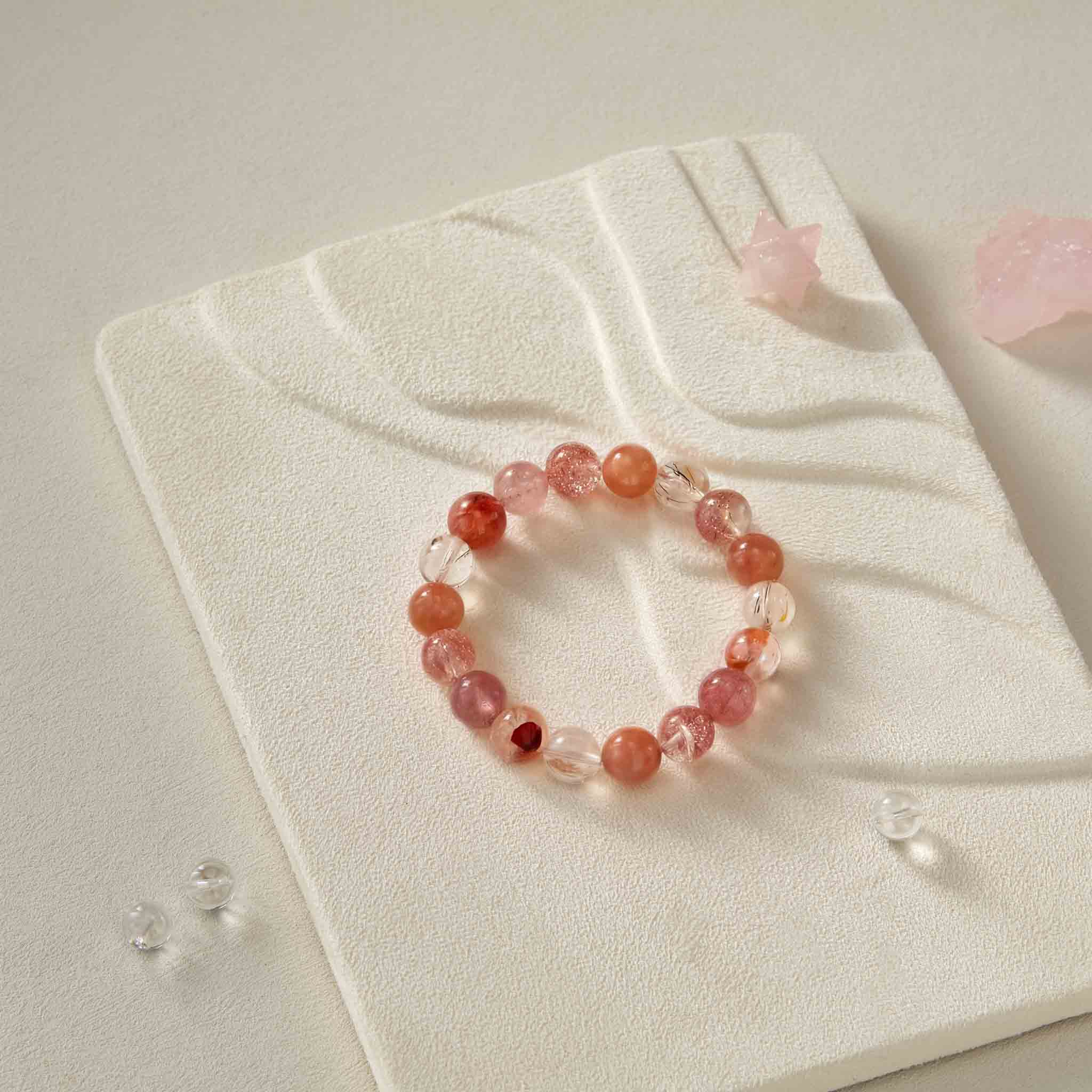 SweetReverie Rose & Strawberry Quartz Bracelet