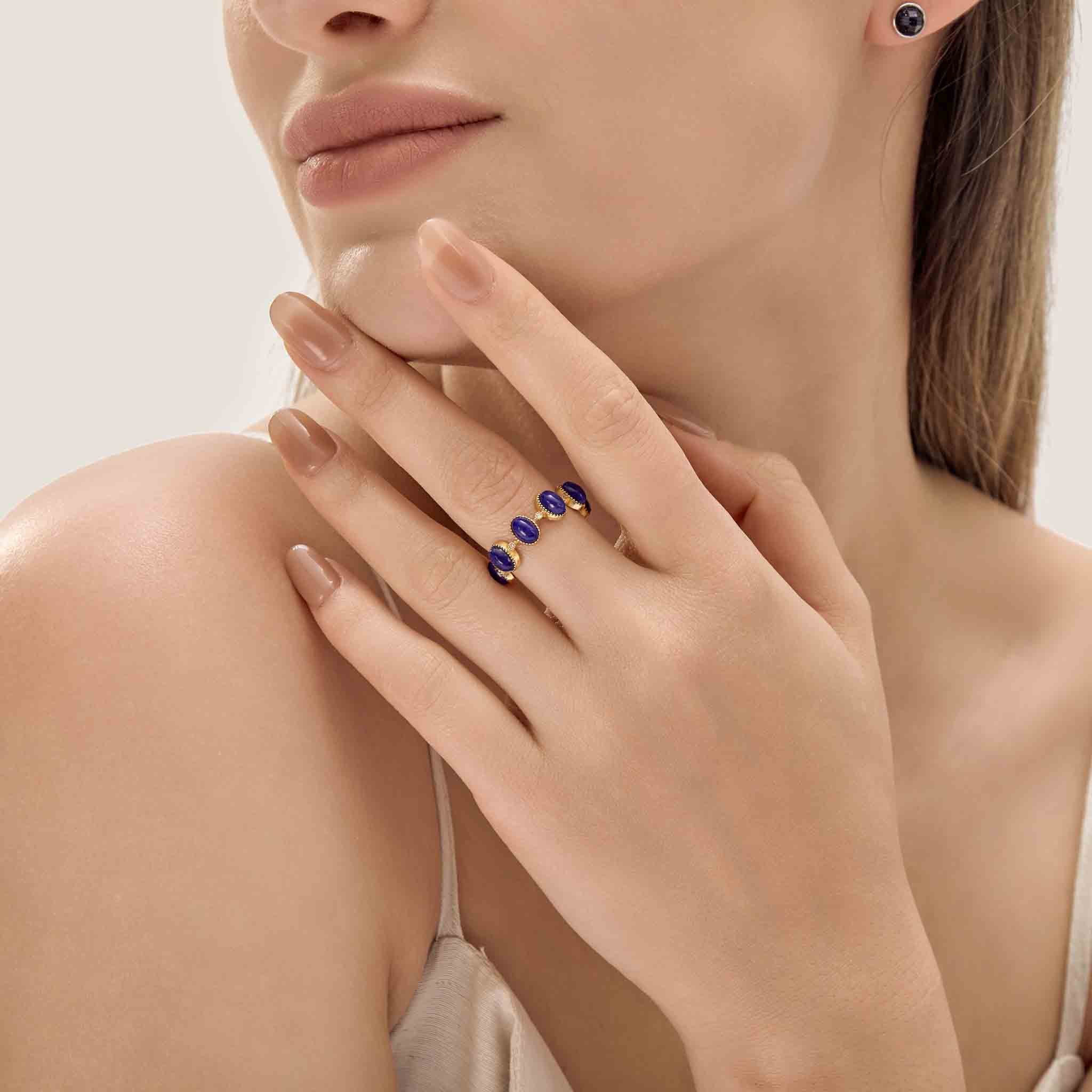 GuidingStars Lapis Cabochon Ring