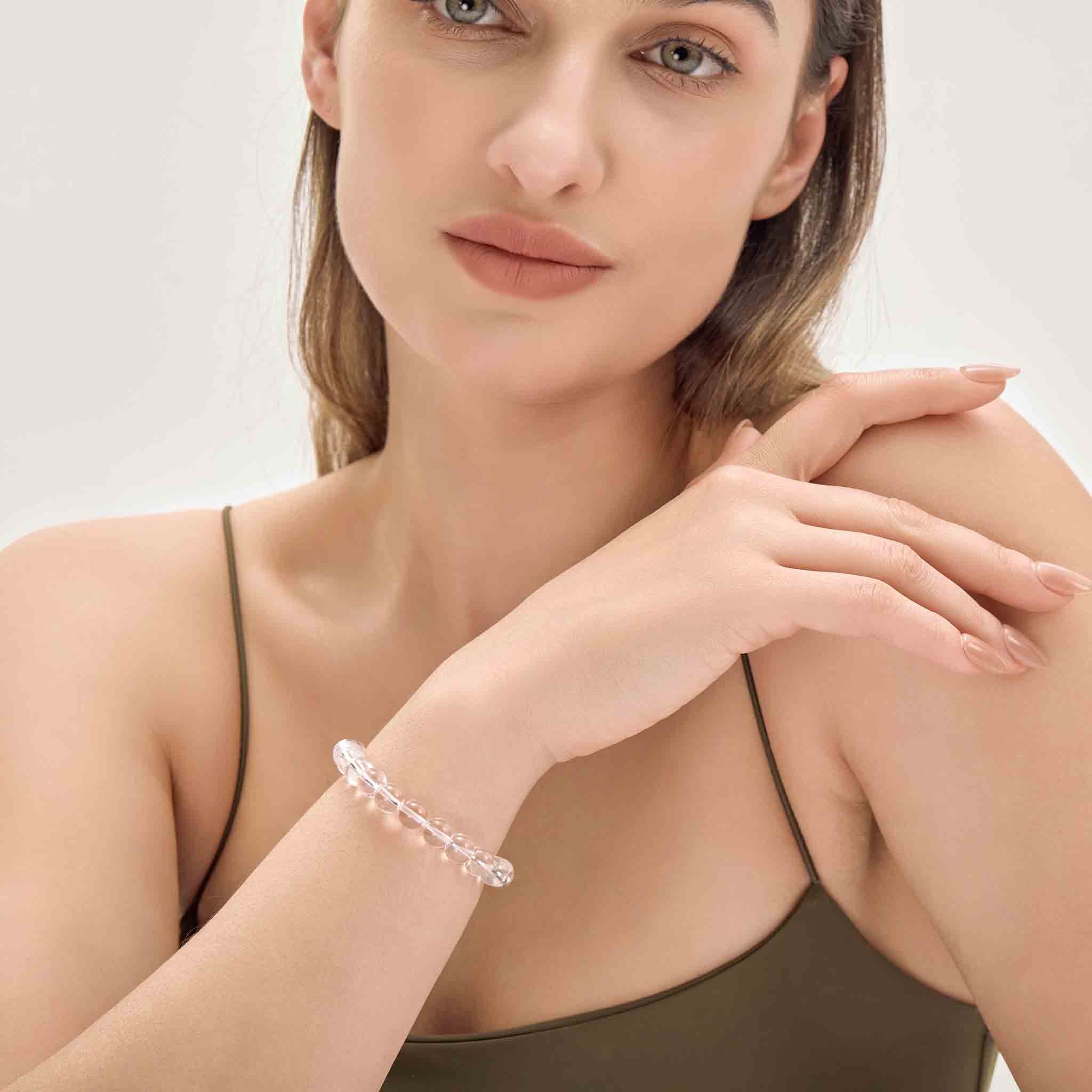 Light Clear Quartz Crystal Bracelet