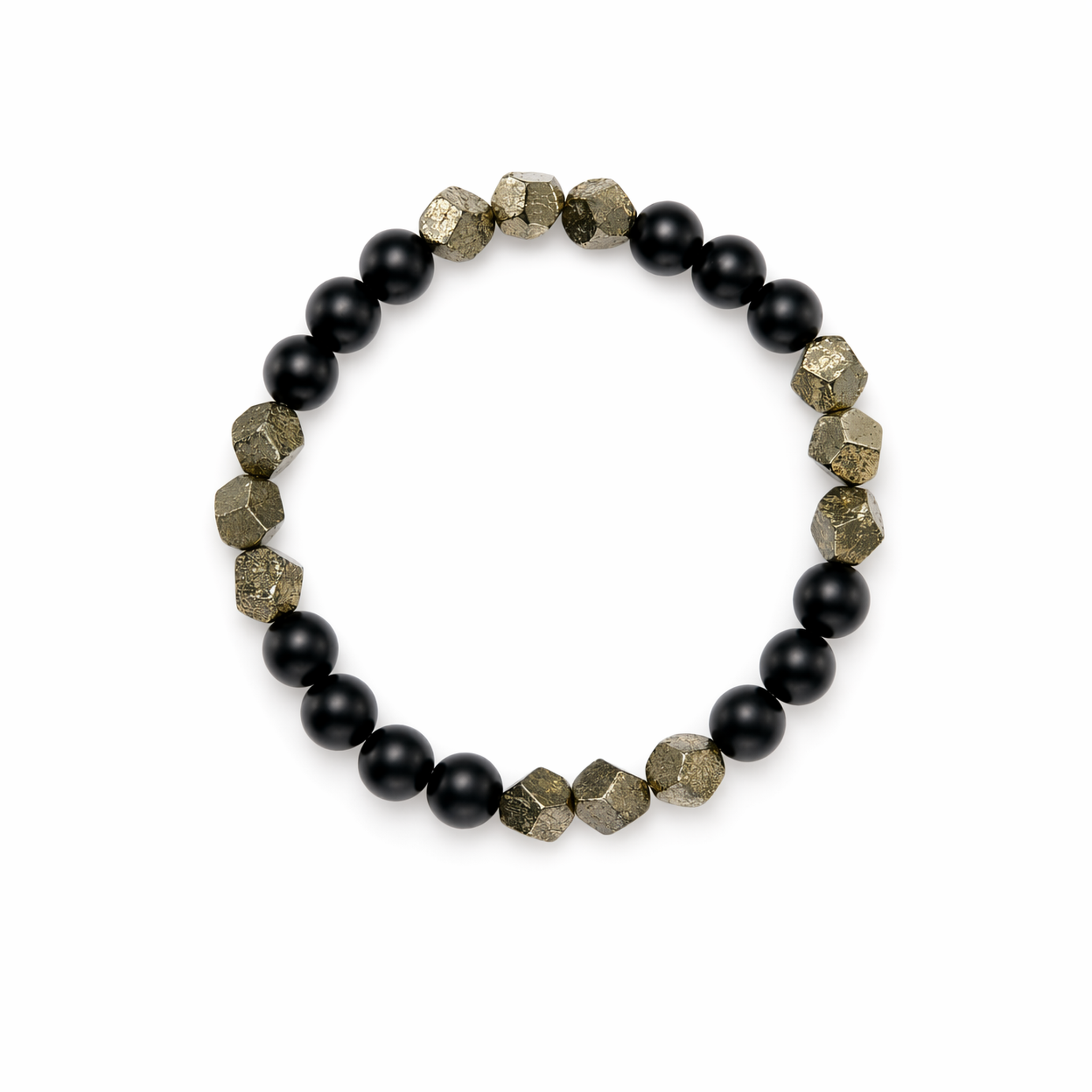 DarkSeam Obsidian & Pyrite Crystal Bracelet