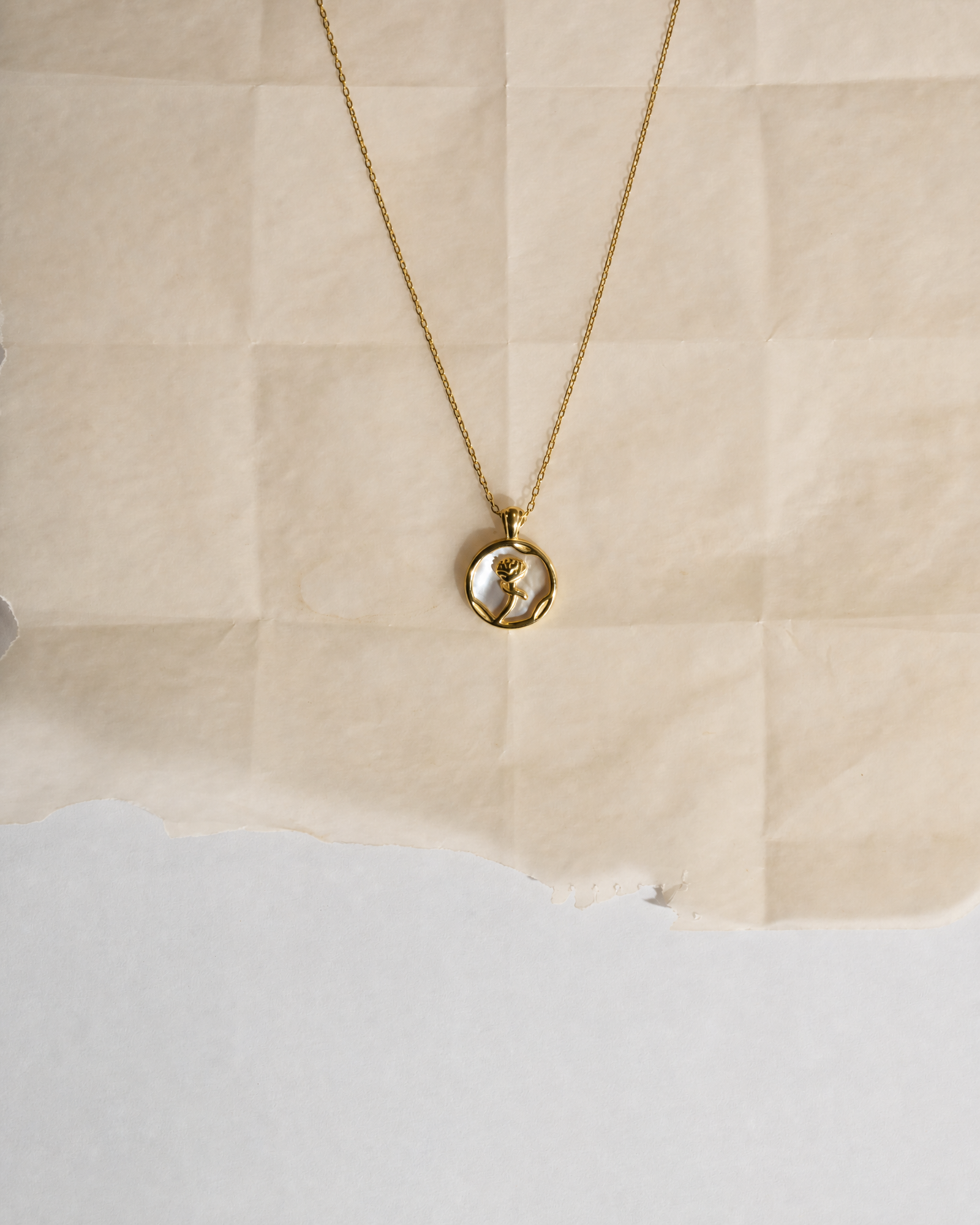 LUCE Flora Silver Necklace - Rose