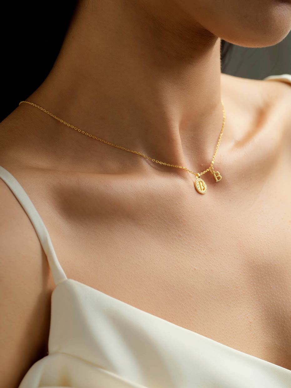 LUCE Astra Silver Necklace - Letter