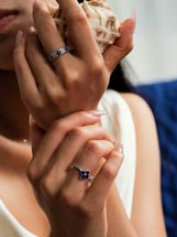 LUCE Flora Silver Open Ring - Gentian
