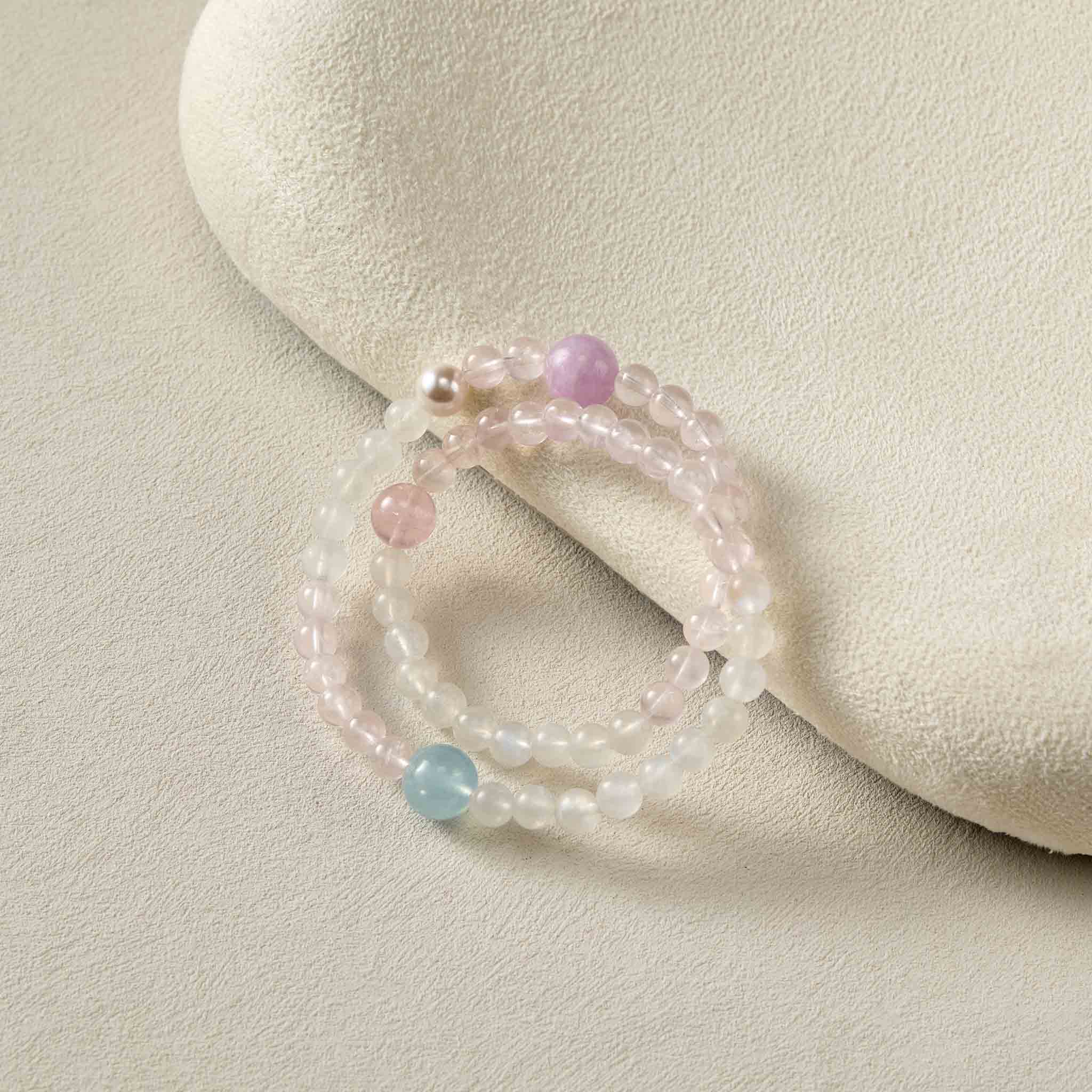 TenderBloom Rose & Clear Quartz Crystal Fortune Bracelet