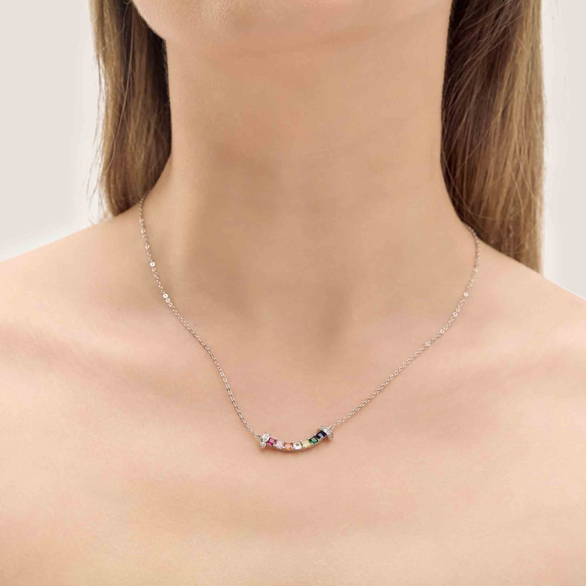 InnerLight 925 Sterling Silver & Rainbow Zircon Pendant