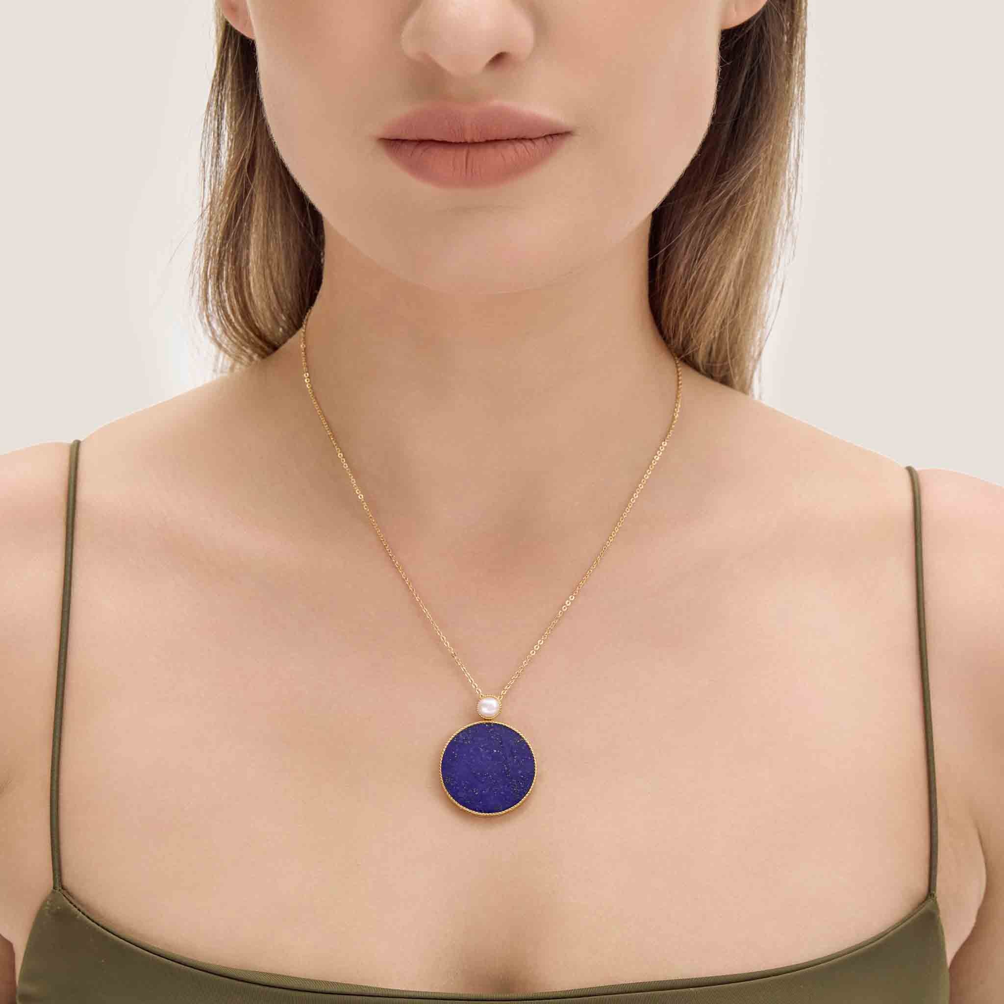 VelvetNight Lapis Lazuil & Pearl Necklace