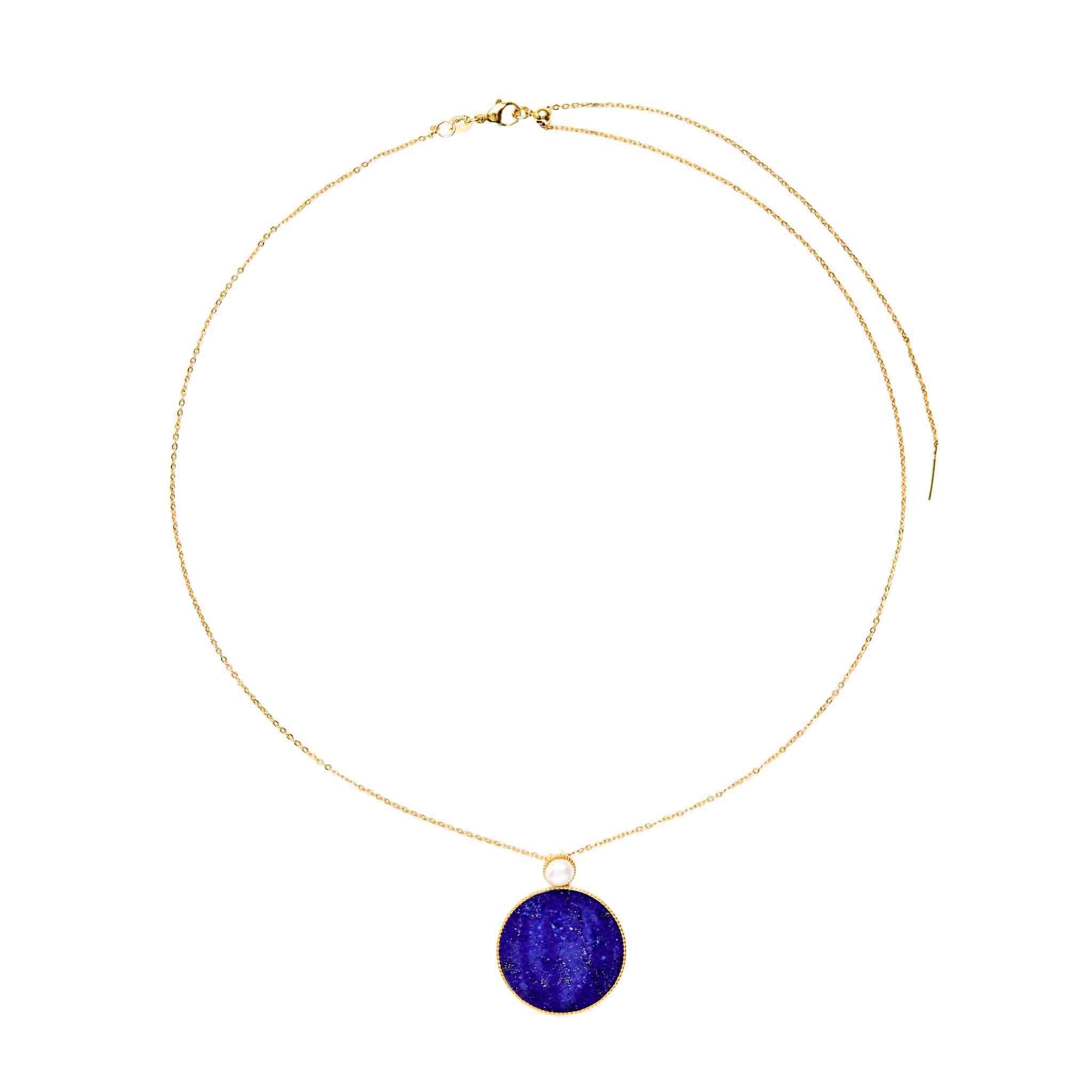 VelvetNight Lapis Lazuil & Pearl Necklace