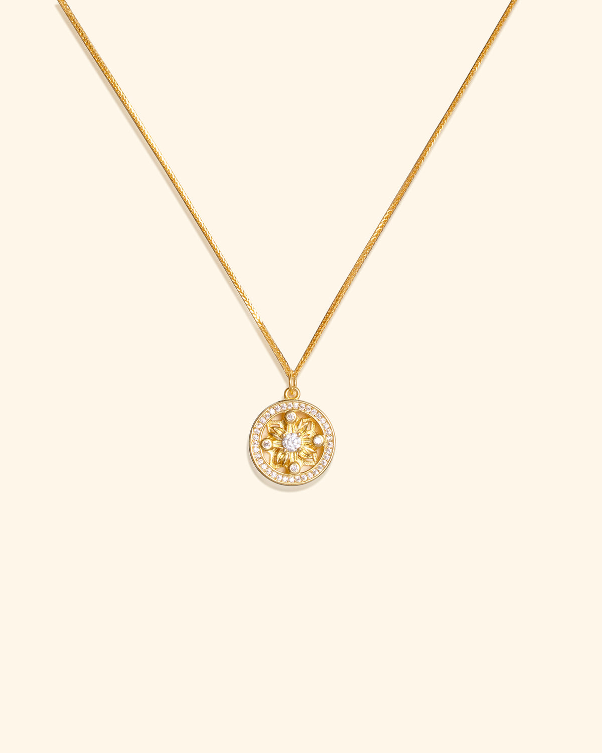 LUCE Astra gold-plated floral medallion necklace