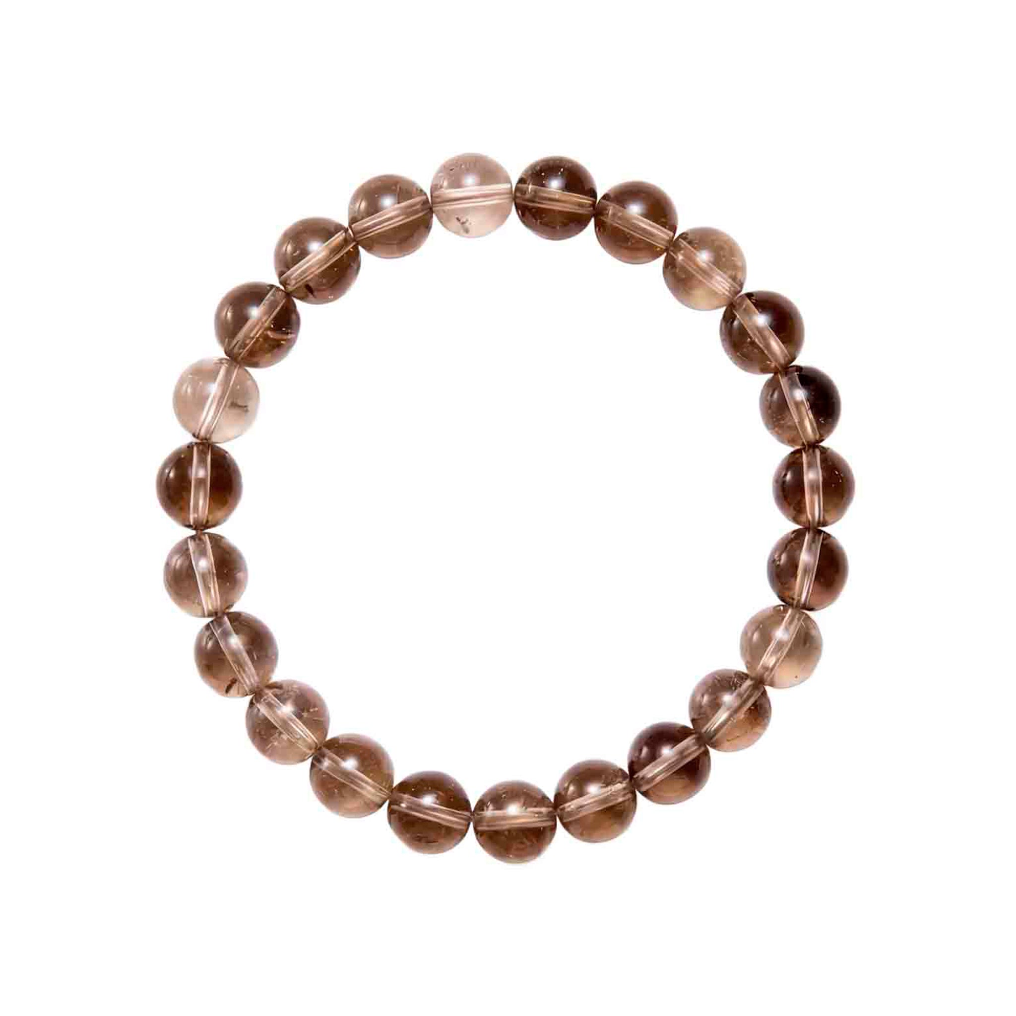 Choodo natural smoky quartz beaded bracelet for women, minimalist aesthetic stackable jewelry