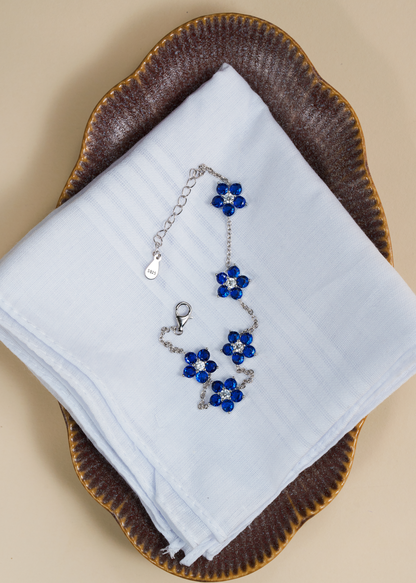 LUCE Flora Silver Bracelet - Gentian
