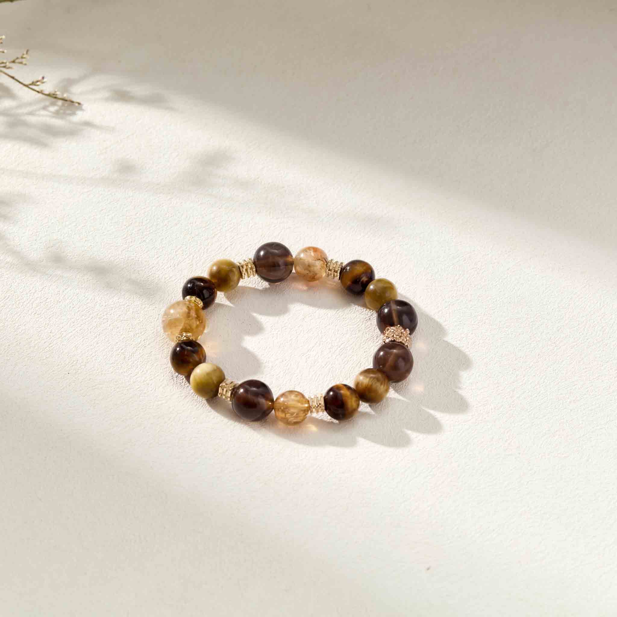 CourageWithin Tiger’s Eye & Clear Quartz Crystal Bracelet